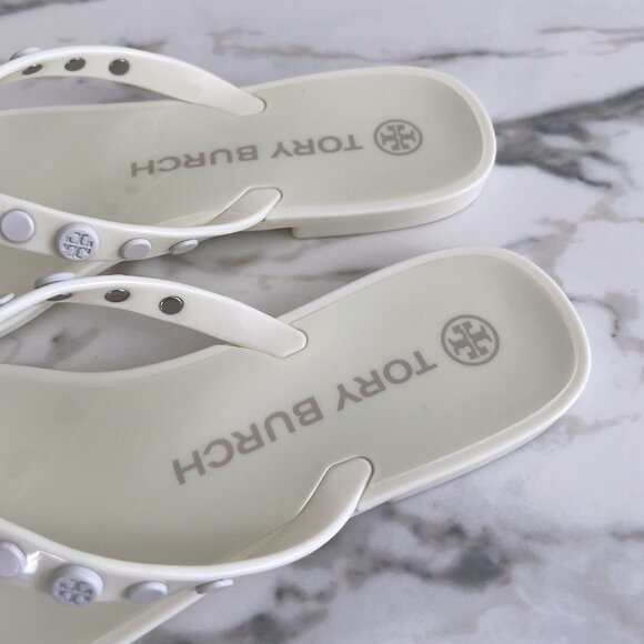 NWT - Tory Burch Studded Jelly Flip Flop - New Ivory🤍 - Picture 4 of 6